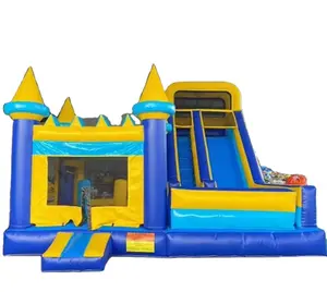 Jogo inflável pequeno do castelo do bouncer para crianças, casa inflável, combinação de salto e escorregador para festa ao ar livre, venda imperdível