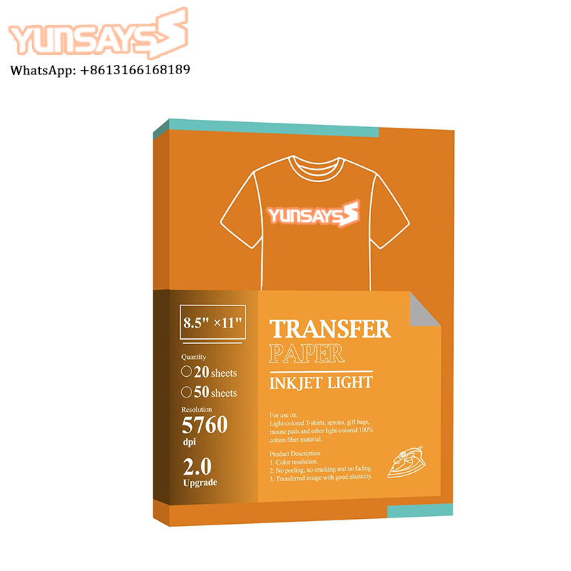 Inkjet Printable Transfer Paper for T-Shirts Printer Paper Heat Transfer Vinyl Heat Transfer Paper 8.5x11Pack of 15 Sheets