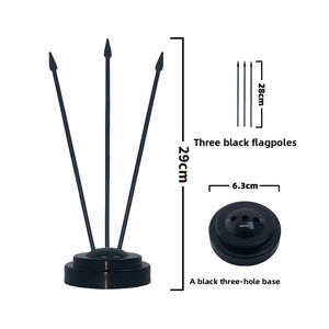 Bandiera da Tavolo Personalizzata con Logo Stampato, Bandiere Piccole in Poliestere per Ufficio con Supporto e Asta - Product Image 5