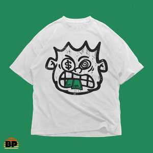T-shirt con Grafica Money Face Oversize Streetwear Unisex Stile Vintage Hip Hop - Product Image 3