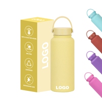 Bouteille d'eau isotherme en acier inoxydable à double paroi pour le sport et les voyages, personnalisable avec logo, 40 oz et 32 oz