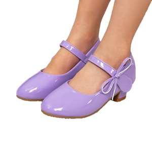 <span class=keywords><strong>Scarpe</strong></span> da ballo con <span class=keywords><strong>tacco</strong></span> alto per ragazze, antiscivolo, con fiocco <span class=keywords><strong>viola</strong></span>, per feste e spettacoli - Product Image 5