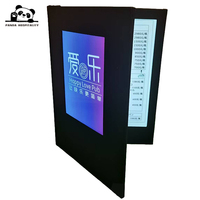 Menu de restaurant lumineux à LED avec cuir PU imperméable, 2 pages, design moderne, charge de type C, tailles personnalisées