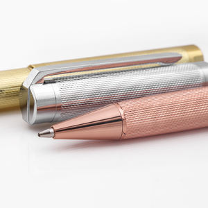 Stylo bille professionnel en métal rose doré de luxe avec logo de marque gravé, personnalisable - Product Image 4