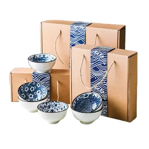 Home hotel restaurant japanese style ceramic 4.5 inch round handmade bowl dinnerware sets bowls ready to ship with good price