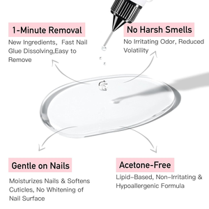 Kit de colle à ongles semi-solide sans acétone, dissolvant de colle à ongles sans UV, séchage rapide, sans bulles, pour ongles à presser - Product Image 5