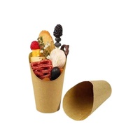 Gobelet en papier jetable incliné pour frites, patates douces, gobelet en papier kraft biseauté pour crème glacée et gaufres aux œufs
