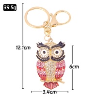 Porte-clés hibou créatif et mignon en alliage de zinc, incrusté de diamants, avec chaîne pendentif, coloré, de luxe, tendance, cadeau d'affaires Junge