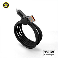 Câble de charge rapide Type C PD 120W, compatible multi-protocoles, 5 brins, noyau en cuivre pur, pour téléphone portable et tablette