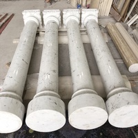 Vente d'usine directe haut de gamme Calacatta colonne de marbre blanc maison en pierre exquise technique sculptée Design intemporel