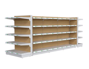 Taille personnalisée commerciale double face présentoir supermarché gondole rack avec panneau arrière pour magasin de détail - Product Image 6