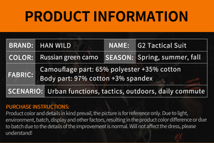 Han YE màu xanh lá cây và màu đen ngụy trang rừng đồng phục chiến thuật đào tạo ngoài trời ếch phù hợp với - Product Image 3