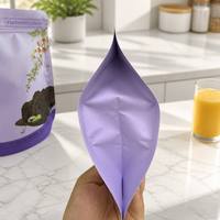 Sachet d'emballage à quatre soudures latérales, pochette alimentaire autoportante en aluminium pour noix et amandes, sachet de collation avec logo personnalisé imprimé, sac en plastique