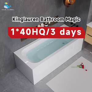 Kinglauren 120-190ซม. ขนาดเล็กมากสไตล์ฝรั่งเศสสีขาวสำหรับบ้านสปาในร่มพร้อมชุดกาลักน้ำล้นอ่างแช่อะคริลิ - Product Image 4