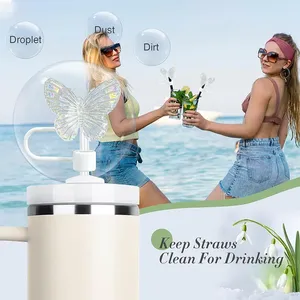 Pour accessoire de tasse à eau Stanley 10mm Silicone résistant à la chaleur anti-poussière bouchon de paille bouchon papillon conception bouchon de déversement plastique Co - Product Image 6