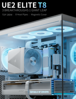 upHere CPU Cooler 8 Heatpipes No-Light Dual Tower Air Cooler 120mm PWM Fan for Intel LGA 1851 1700 2011 AMD AM5 AM4 AM3+