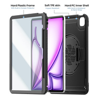 Housse de protection TPU pour iPad Air 13 2025 M3 /Air 13 2024 M2, housse de protection d'écran intégrée avec béquille et bandoulière
