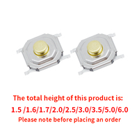 TS5215A 4*4*1.5 cuivre tête bouton poussoir on off interrupteur tactile à quatre pieds puissance SMD interrupteur tactile spot ROHS