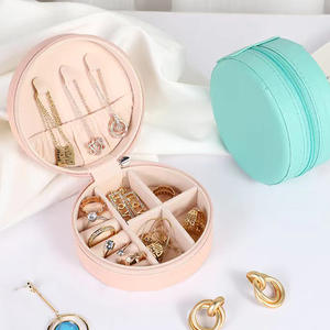 Boîte à bijoux en cuir PU de luxe portable avec logo personnalisé, multicolore, étui de rangement, organisateur pour bagues, colliers, montres, accessoires de voyage - Product Image 2