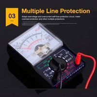 Mini multimètre analogique, outil AC/DC 1000V, voltmètre 250mA, ampèremètre, résistance 1K, multimètre de tension à pointeur portatif