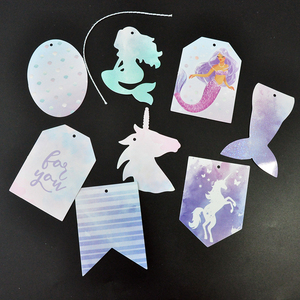 Unicorn White Paper Crafts Wrap Tags with Twine