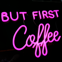 Eclairage Lettre Coffee Shop Enseigne Néon Table LED Debout. Mais Café Premier enseigne Néon LED bicolore. Enseigne Café Néon