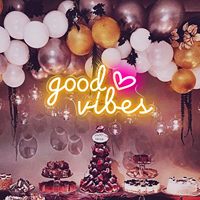 HOHOSIGN Enseignes néon « Good Vibes » 16x8 pouces, LED blanc chaud, alimentées par USB, décoration murale pour chambre, anniversaire/mariage, usage domestique et professionnel (salon)
