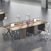 Ensemble de bureaux de travail écologiques E0 pour personnel, 1/2/4/6 postes de travail, table de travail moderne simple avec cloison, poste de travail double pour personnel de bureau