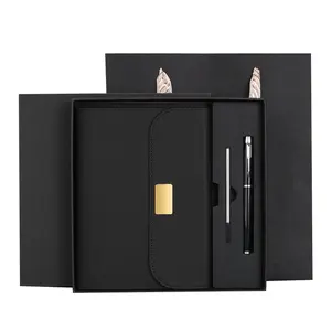 Journal cartonato Planner foderato su misura copertina in pelle PU uffici Notebook carta cancelleria stazionario regalo Set 2024 con penna