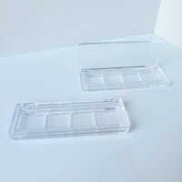 Palette de fards à paupières en plastique transparente 4 5 6 couleurs, palette de fards à paupières vide rectangulaire avec fenêtre transparente pour maquillage cosmétique
