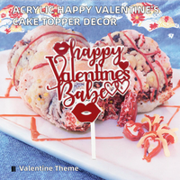 Décorations de gâteau en acrylique pour la Saint-Valentin, en forme de lettres, décorations de fête, marque OEM, fabriqué en Chine