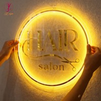 Enseigne lumineuse personnalisée pour bar, pub, club, événement, fête, enseigne en lettres acryliques rondes lumineuses dynamiques RGB, enseigne en néon LED personnalisée