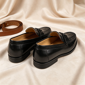 <span class=keywords><strong>Mocasines</strong></span> Impermeables y Transpirables, <span class=keywords><strong>Mocasines</strong></span> Negros con Hebilla en V y Estampado de Cocodrilo para Hombre, Zapatos de Vestir Formales de Cuero, Zapatos Casuales Sin Cordones - Product Image 4