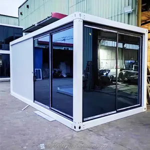 Bureau conteneur de luxe avec mur de verre miroir Fournisseur de la Chine Structure en acier Maison préfabriquée modulaire Support sur mesure