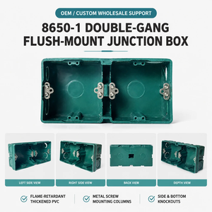 Ready to Ship 2 Gang PVC Junction Box 8650 Flush Mount Deep Structure Concealed Wiring Wholesale Low MOQ - Product Image 1