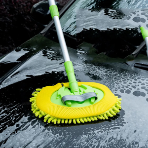 Kepala pembersih pel cuci mobil, serat mikro dapat dilepas berputar sikat pel hijau - Product Image 1