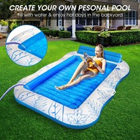 Lit flottant gonflable d'été pour l'extérieur, radeau flottant individuel ou double, flotteur aquatique gonflable de loisirs pour piscine, plage, lac