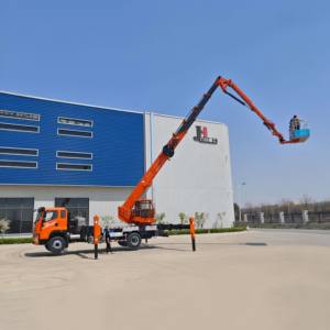 JIUHE hava çalışma kamyonu 45VK 45 <span class=keywords><strong>m</strong></span> katlanır teleskopik bom yüksek Lift çalışma platformu kamyon çalışma anteni - Product Image 5