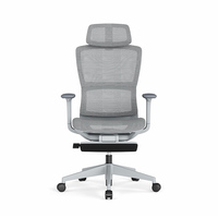 Chaise de bureau moderne en maille, réglable, dossier haut, soutien lombaire, pivotante, avec accoudoirs 3D ajustables