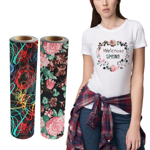 Qingyi al por mayor nuevo diseño 60 <span class=keywords><strong>cm</strong></span> * <span class=keywords><strong>50</strong></span> m 3d patrón de flores camuflaje ropa de transferencia de calor vinilo rollo camiseta - Product Image 1