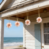 2 décorations suspendues en coquillages, style bohème, pour Noël, faites à la main, fleurs de coquillages, mariage à la plage, cadeau d'anniversaire côtier