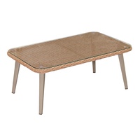 de 4 canapés en rotin brun moderne en osier pour patio en aluminium causeuse de conversation meubles de jardin extérieur