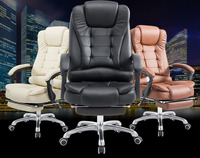 Meubles bon marché de luxe blanc, oreiller lombaire inclinable confortable et doux moderne, chaise de bureau en cuir