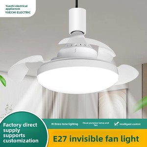 Ventilatore a <span class=keywords><strong>Soffitto</strong></span> LED Invisibile <span class=keywords><strong>con</strong></span> <span class=keywords><strong>Luce</strong></span>, Attacco E27, Telecomando e Dimmerazione a Tre Colori per Sale <span class=keywords><strong>da</strong></span> Pranzo e Camere <span class=keywords><strong>da</strong></span> Letto - Product Image 1