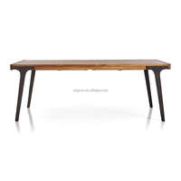 Tables de salle à manger extensibles au design moderne avec dessus en bois de teck massif et pieds en aluminium