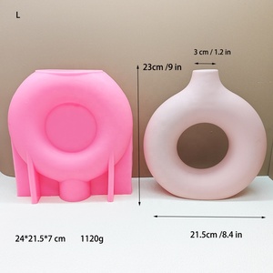 CARATTE 3 tamaños moderno minimalista hueco círculo maceta <span class=keywords><strong>molde</strong></span> de silicona nórdico Donut jarrones hormigón Cemen <span class=keywords><strong>molde</strong></span> <span class=keywords><strong>para</strong></span> decoración del hogar - Product Image 4