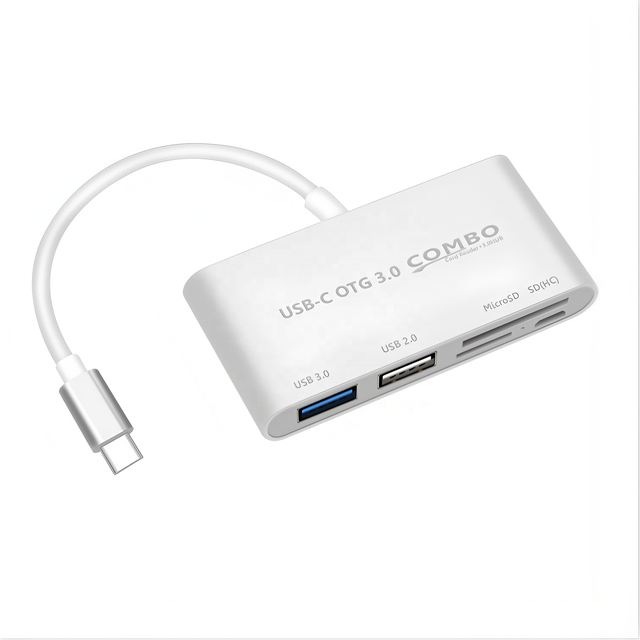 USB-C OTG Hub with SD/TF Card Reader USB 3.0/2.0 Aluminum Alloy 5-8 Ports for MacBook/Laptop/Phone-in Stock