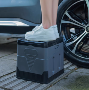 Toilette pliante d'urgence portable, toilette en plastique lavable pour le camping, seau pliable pour voiture, camping-car, camion, voyages en plein air - Product Image 4
