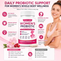 Capsules Probiotiques pour Femmes 50 Milliards de UFC Soutien à la Santé Vaginale et Urinaire Fibres Prébiotiques |   Capsules végétariennes