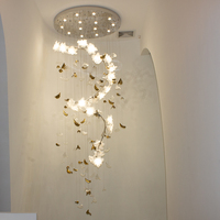Lustre moderne en forme de branche de fleur, lampe suspendue florale personnalisée pour hôtel, hall d'entrée, villa, salle de mariage, décoration et éclairage